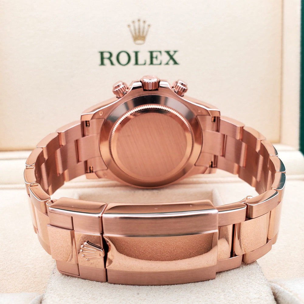 Rolex Daytona 40mm Rose Gold Chocolate Arabic Dial Cosmograph Watch 116505 Box Papers