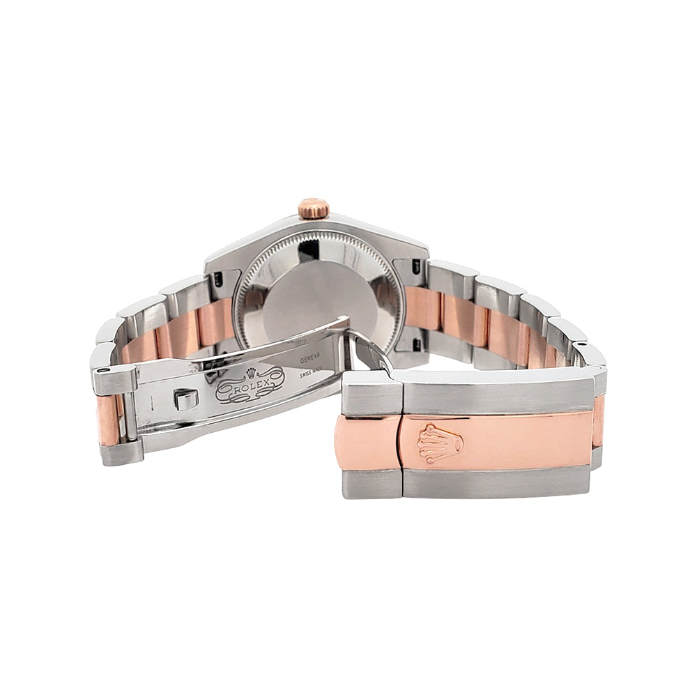 Rolex Datejust 31mm 2-tone Rose Gold/Steel Factory Scattered Diamond Bezel Chocolate VI Roman Watch 178341