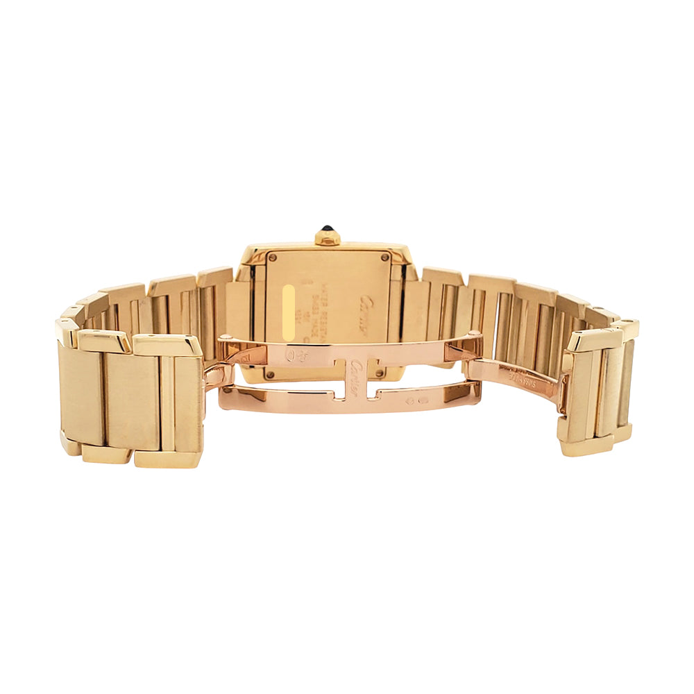 Cartier Tank Francaise Midsize 25mm Yellow Gold Roman Ladies Watch W50003N2 1821 Travel Box/Booklet