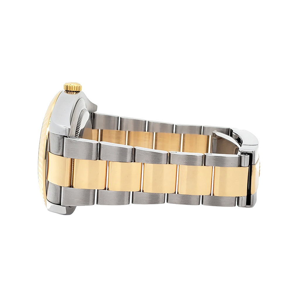 Rolex Datejust II 41mm Black Roman Dial 2-Tone Yellow Gold/ Steel Watch 116333 Box/Papers/Tag