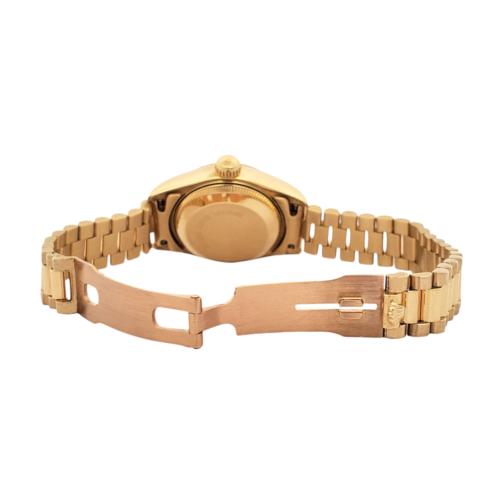 Rolex President Ladies Champagne Index Yellow Gold 26mm Watch 69178 Papers