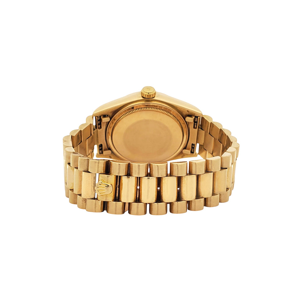 Rolex President Day-Date 36mm Silver Index Dial Yellow Gold 18038 Watch Box Papers