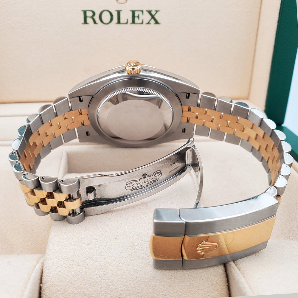 Rolex Datejust 41 126333 Champagne Dial Yellow Gold/Steel Fluted Jubilee Watch 2021 Box Papers