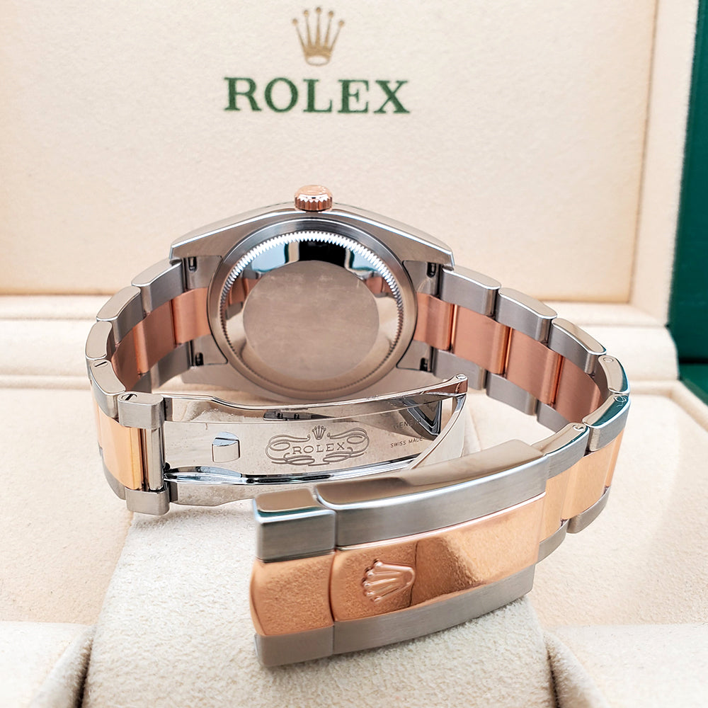 Rolex Datejust 36mm Black Concentric Dial 2-tone Rose Gold/Steel Oyster Watch 116201