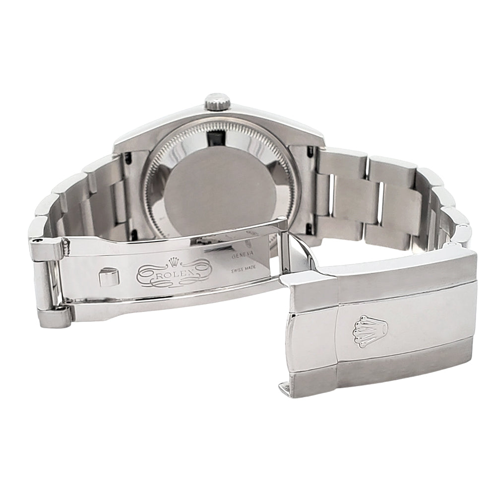 Rolex Oyster Perpetual Date 34mm 115200 White Roman Dial Steel Oyster Watch