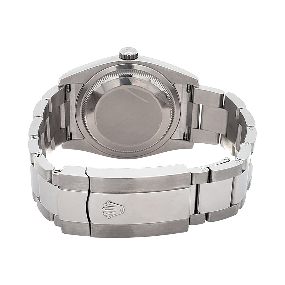 Rolex Datejust 36mm White Roman Dial White Gold Fluted Bezel Steel Oyster Watch 116234 Box Papers