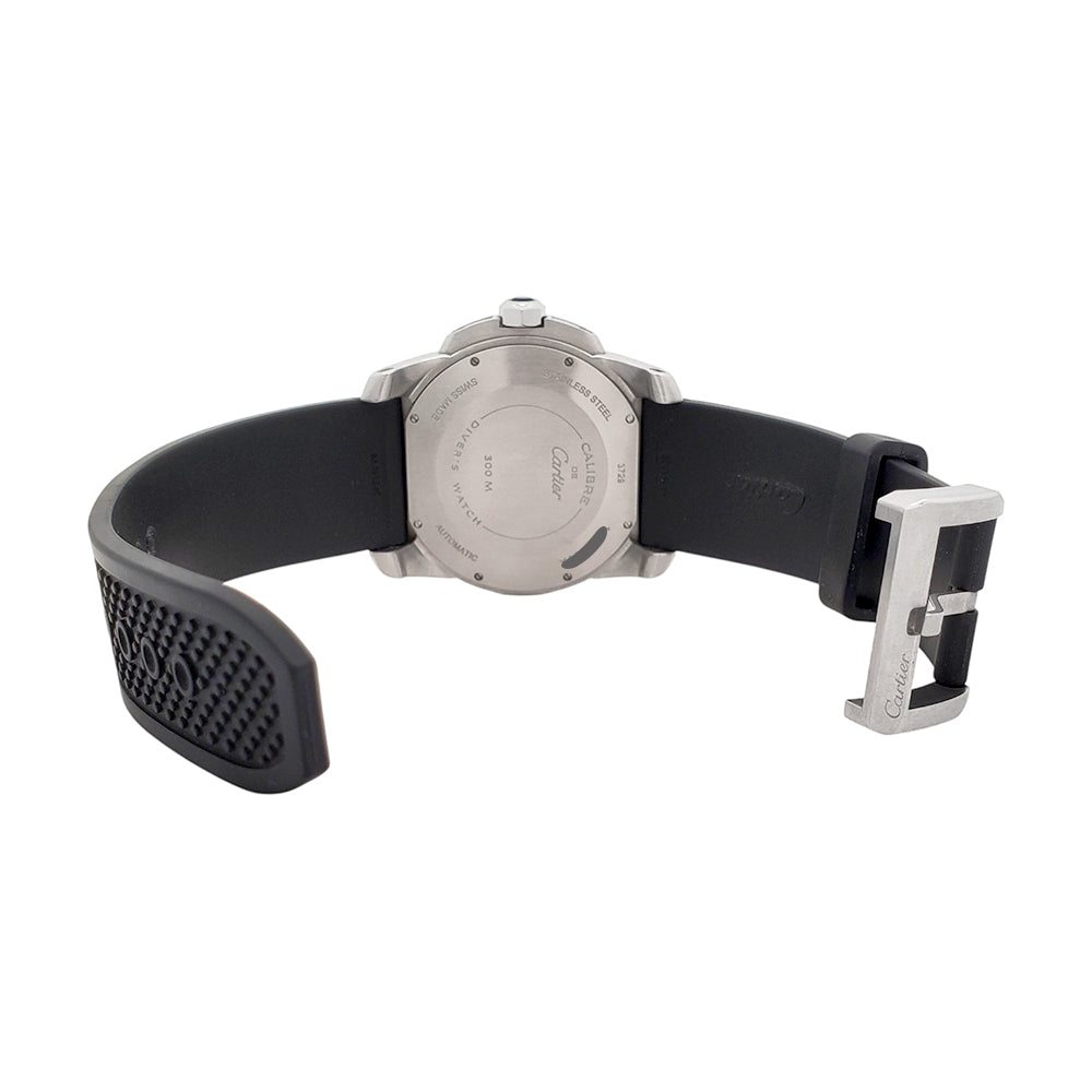 Calibre de Cartier Diver Black Roman Dial 42mm Steel Watch W7100056 3729