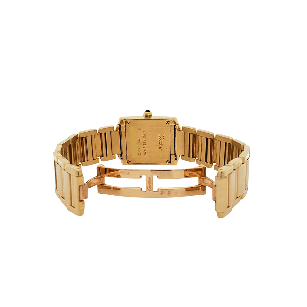 Cartier Tank Francaise Small 20mm Yellow Gold Roman Ladies Watch W50002N2 Box Booklet