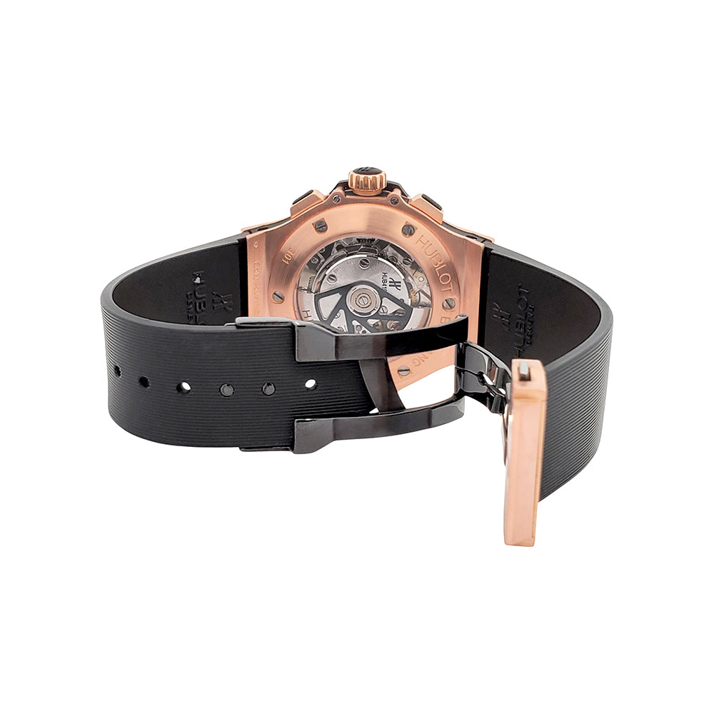 Hublot Big Bang Chronograph 44mm Ceramic Black Bezel/Rubber Strap Rose Gold Watch 301.PM.1780.RX
