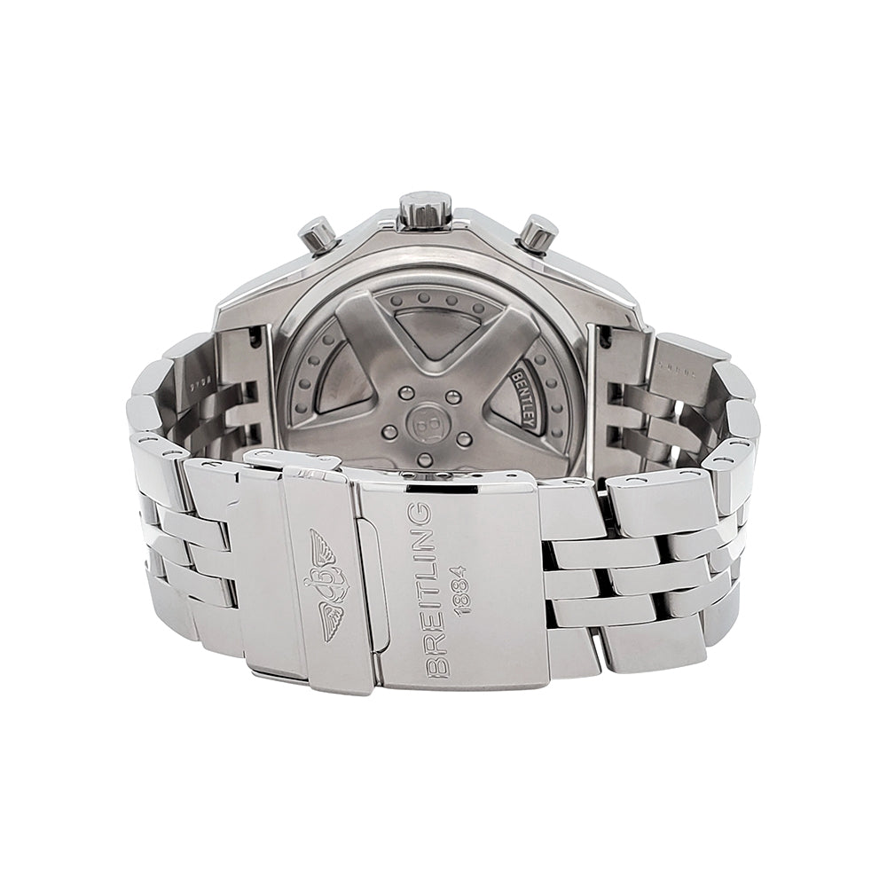 Breitling Bentley 6.75 Chronograph 49mm Brown Index Dial Big Date Steel Watch A44362 Papers