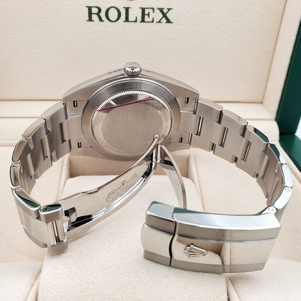 2023 Unworn Green Motif Rolex Datejust 41  Steel Oyster Watch 126300 Box Papers