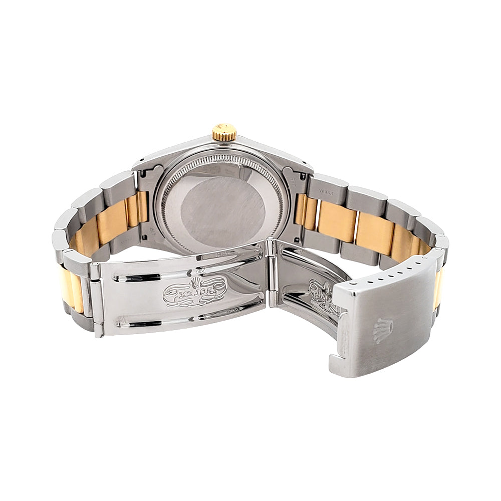 Rolex Datejust 36mm Champagne Tapestry 2-tone Yellow Gold/Steel Oyster 16013 Watch