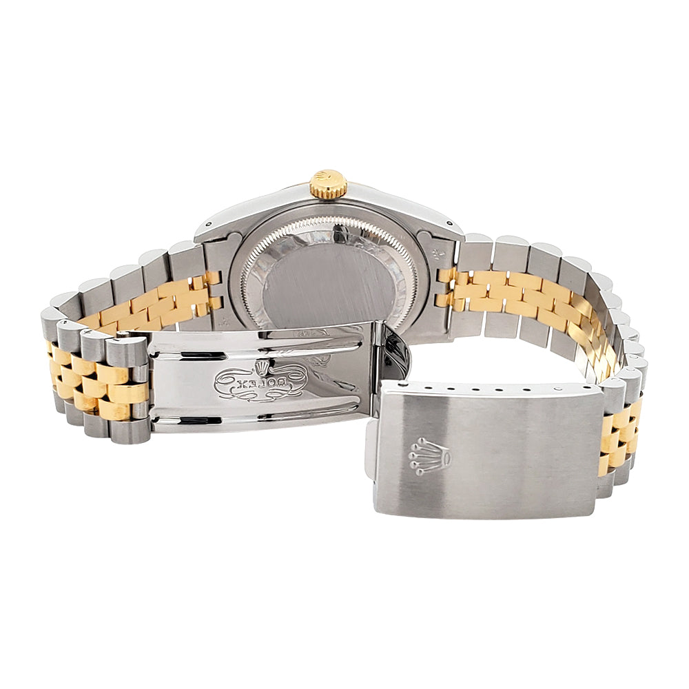 Rolex Datejust 36mm 16233 Silver Index Dial 2-tone Yellow Gold/Steel Jubilee Watch