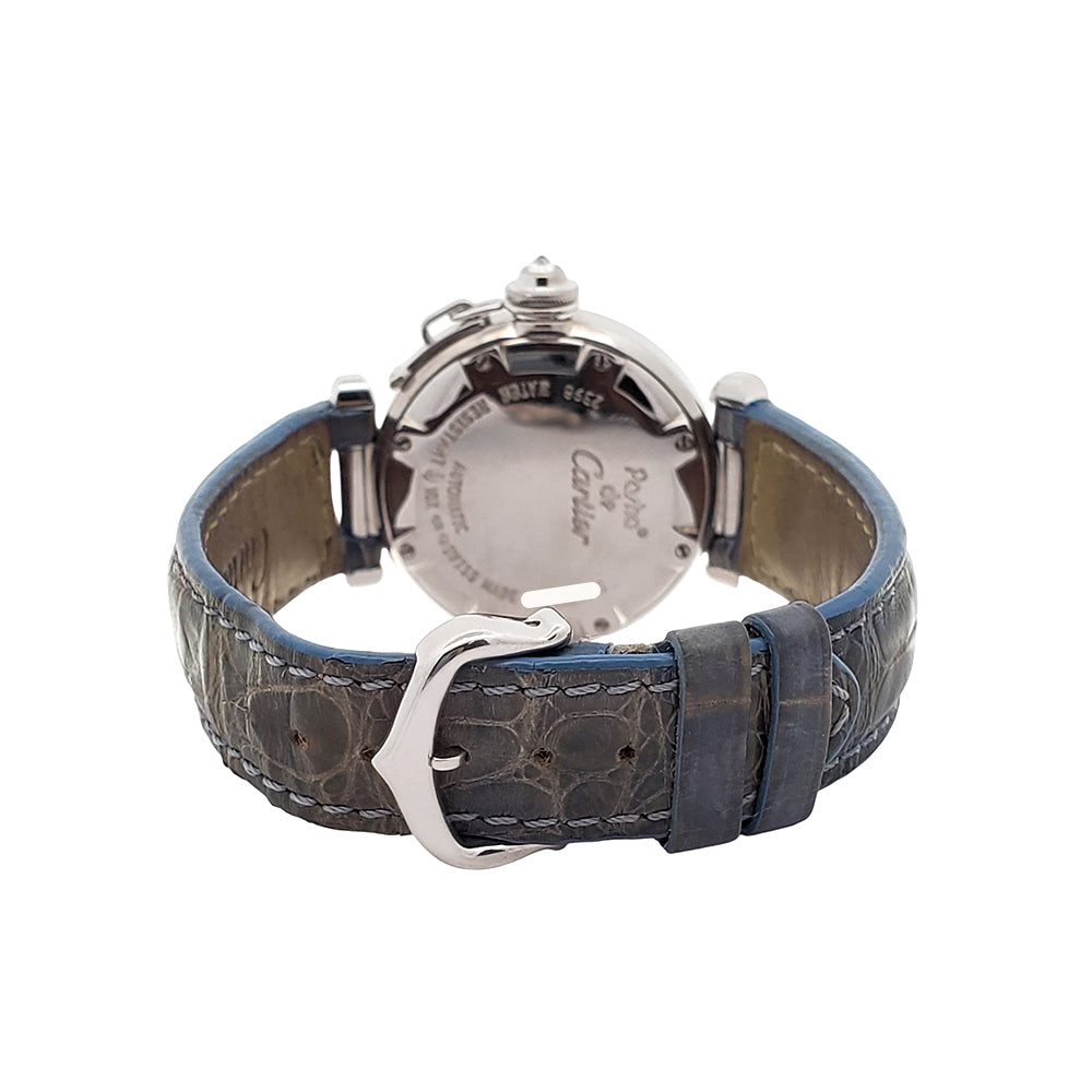 Cartier Pasha White Gold Factory Arabic Diamond Dial 32mm Watch 2398