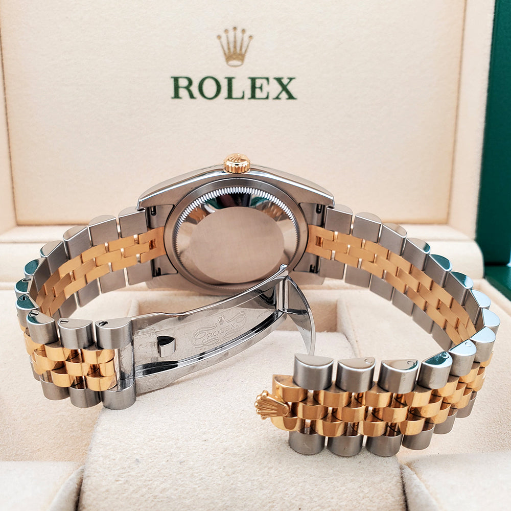 2022 Rolex Datejust 36mm 116233 Silver Index 2-tone Yellow Gold/Steel Jubilee Watch Box Papers