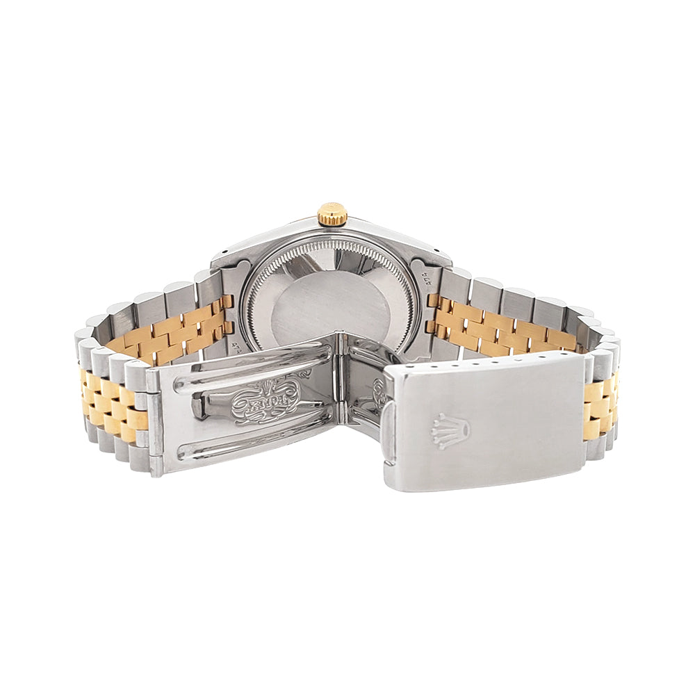 Rolex Date 34mm 15053 Champagne Index 2-tone Yellow Gold/Steel Jubilee Watch