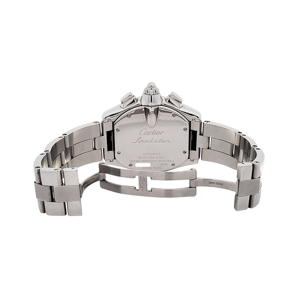 Cartier Roadster Black Roman XL Chronograph 43mm Steel Watch W62019X6 2618