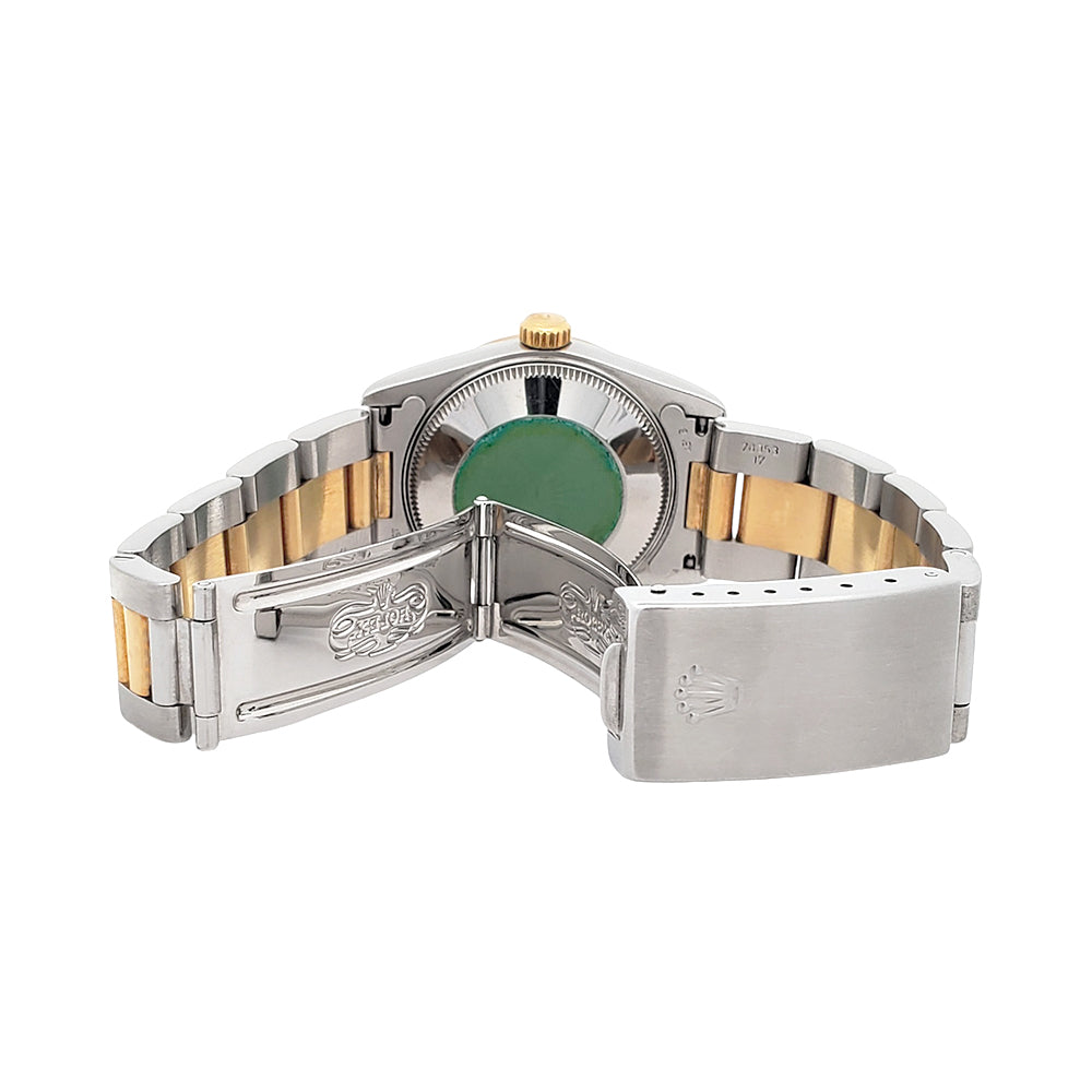 Rolex Datejust 31mm 2-tone White Roman Dial Oyster Watch 68243 Papers