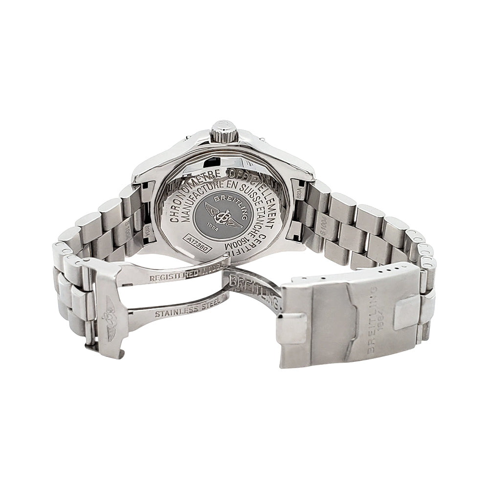 Breitling Superocean Steelfish 42mm Black Arabic Dial Steel Watch A17360 Papers