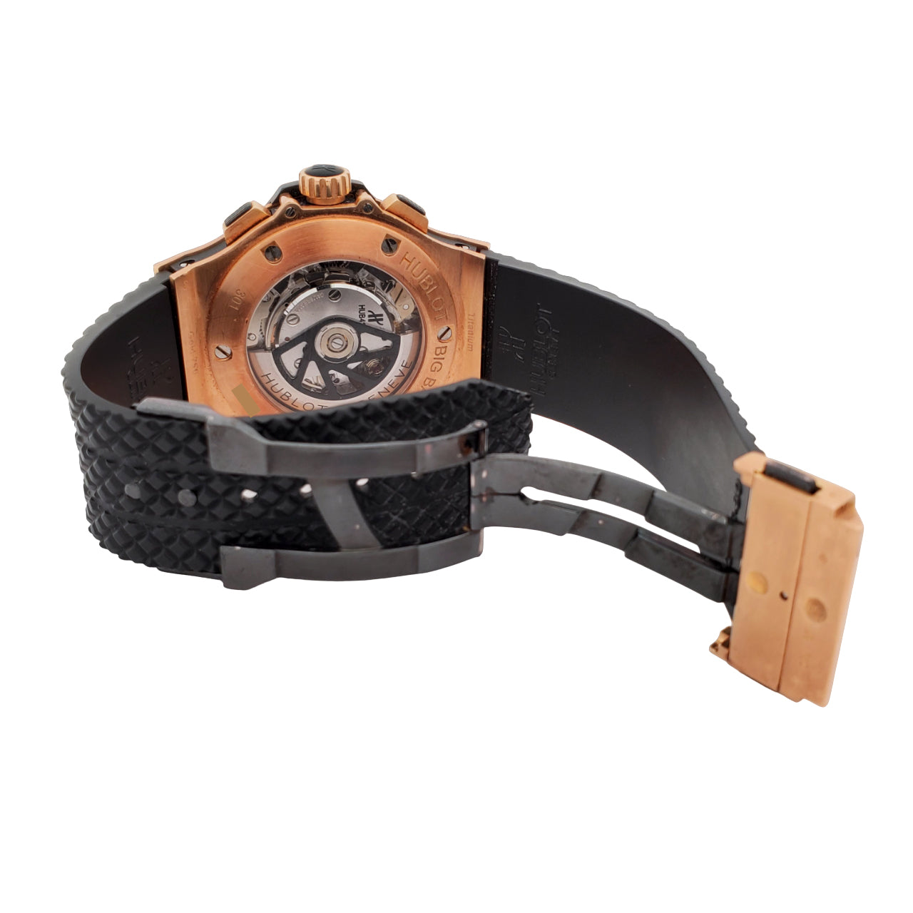 Hublot Big Bang Evolution 44mm Black Dial Ceramic Black Bezel Rose Gold Watch 301.PM.1780.RX
