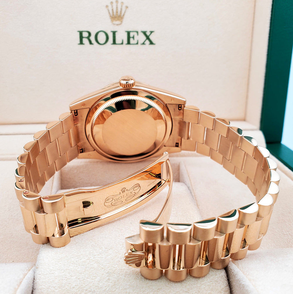 Rolex President Champagne Wave Day-Date 18K Yellow Gold Dial 36MM Watch 118208 Box Papers