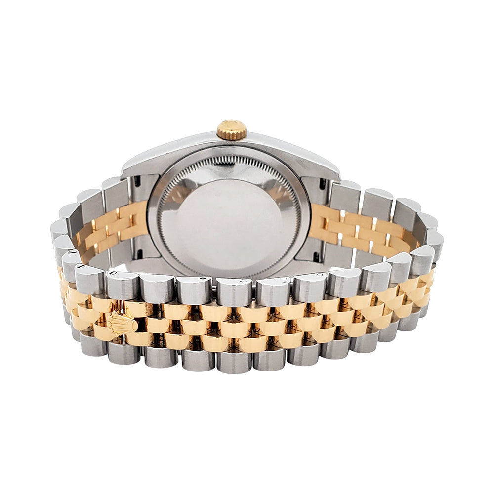 Rolex Datejust 36mm White Roman 2-Tone Yellow Gold/Steeel Jubilee Watch 116233 Box Papers