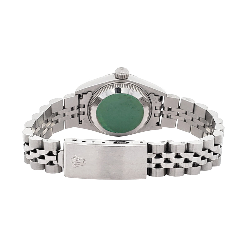 Rolex Datejust Silver Index Dial/White Gold Fluted Bezel/Steel Jubilee 26mm Watch 69174 Serial Tag