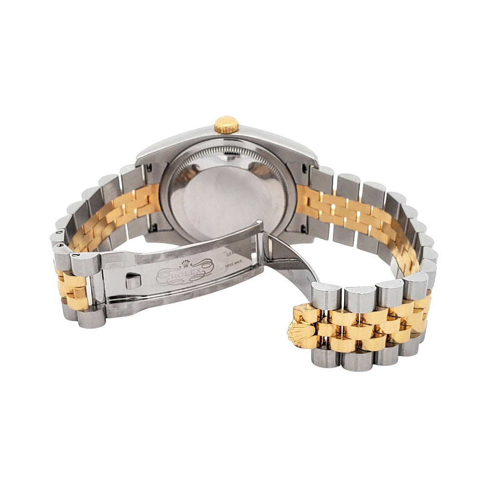 2015 Rolex Datejust 36mm 116233 Silver Jubilee Diamond Dial 2-tone Yellow Gold/Steel Watch Papers
