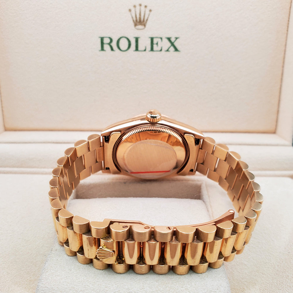 Rolex President Datejust 31mm Champagne Stick Dial Yellow Gold Watch 68278 Box Papers