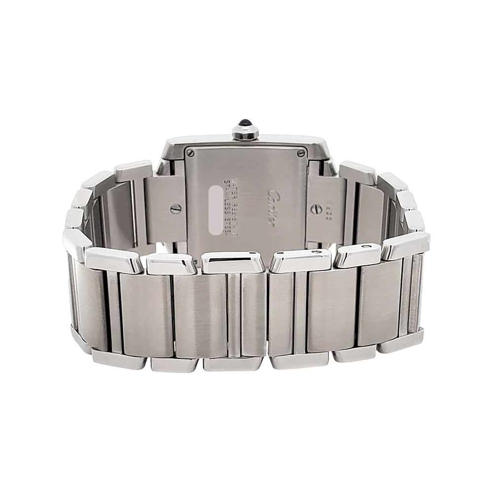 Cartier Tank Francaise 25mm White Roman Dial Steel Quartz Watch 2465 W51011Q3