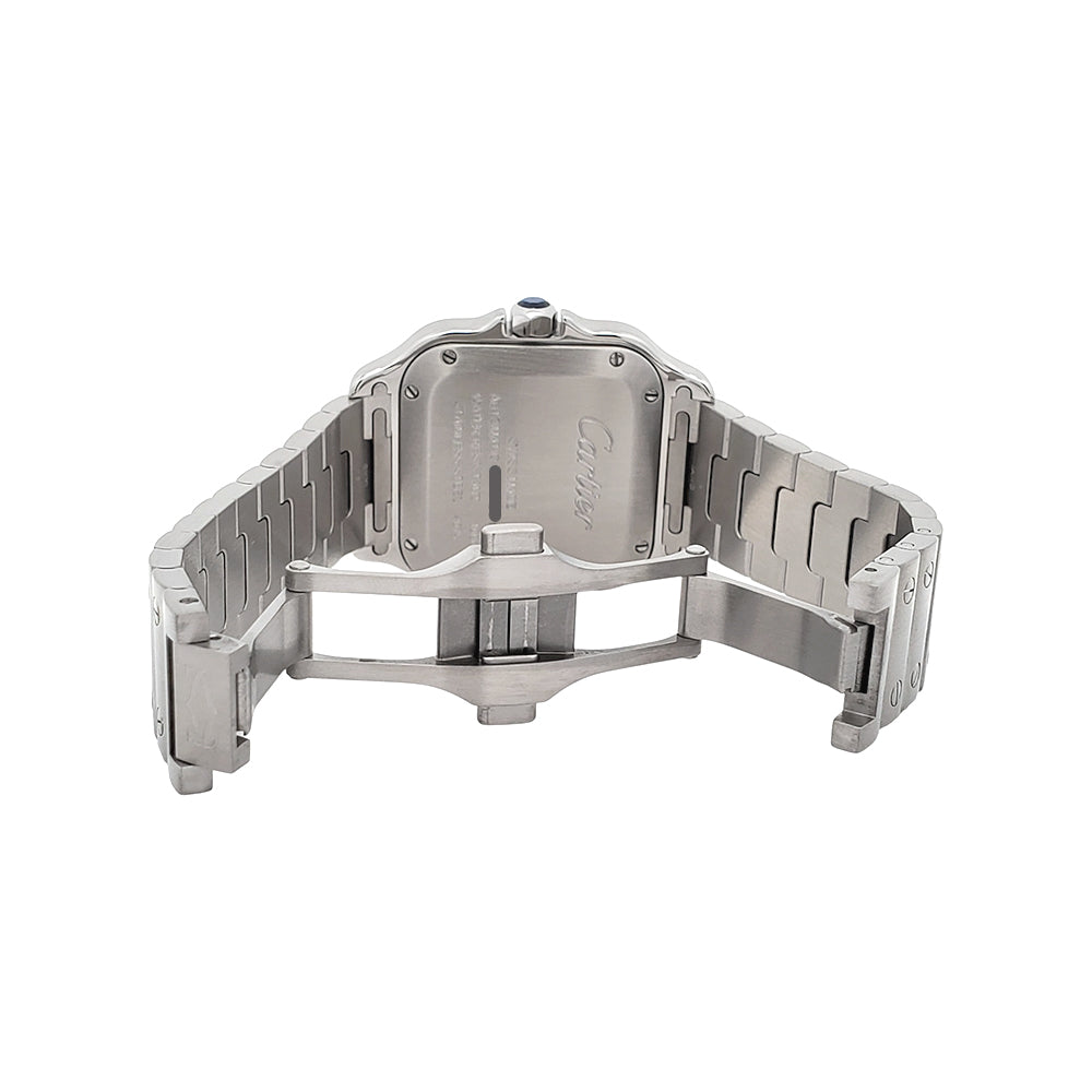 2019 Cartier Santos Silver Roman Steel 35mm Watch WSSA0010 4075 Papers