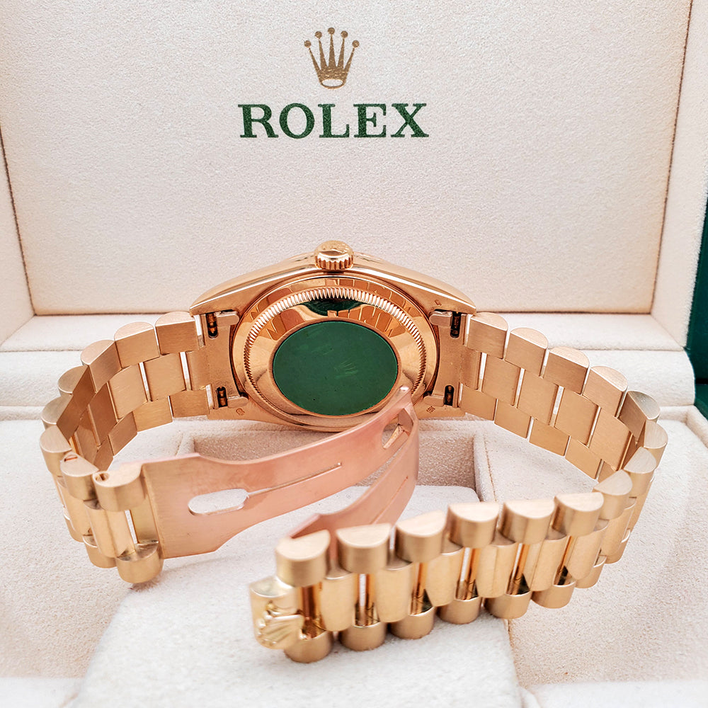 Rolex President Day-Date 36mm 18238 Factory Champagne Index Double-Quick Yellow Gold Watch Box Papers