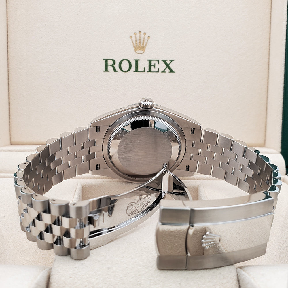 2022 Rolex Datejust 36mm 126200 Blue Motif Steel Jubilee Watch Box Papers