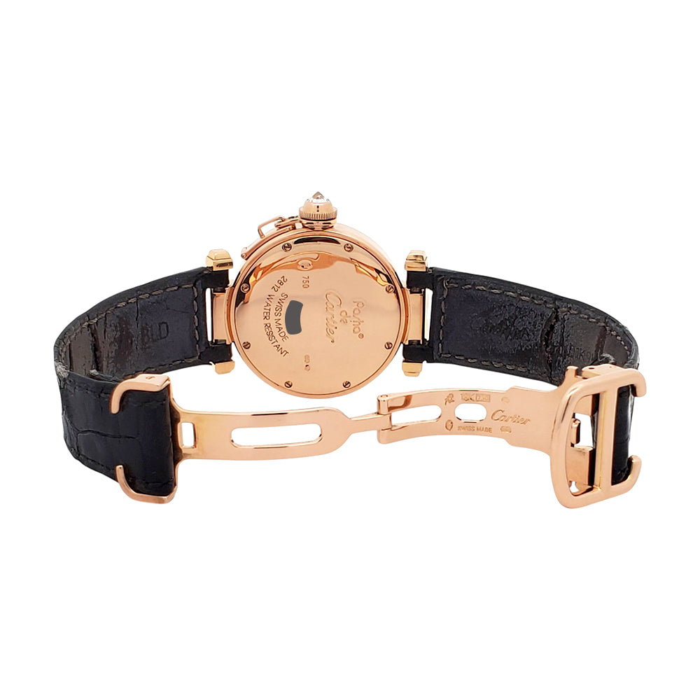 Cartier Pasha Rose Gold Factory Diamond Dial Ladies 32mm Watch WJ11913G 2812