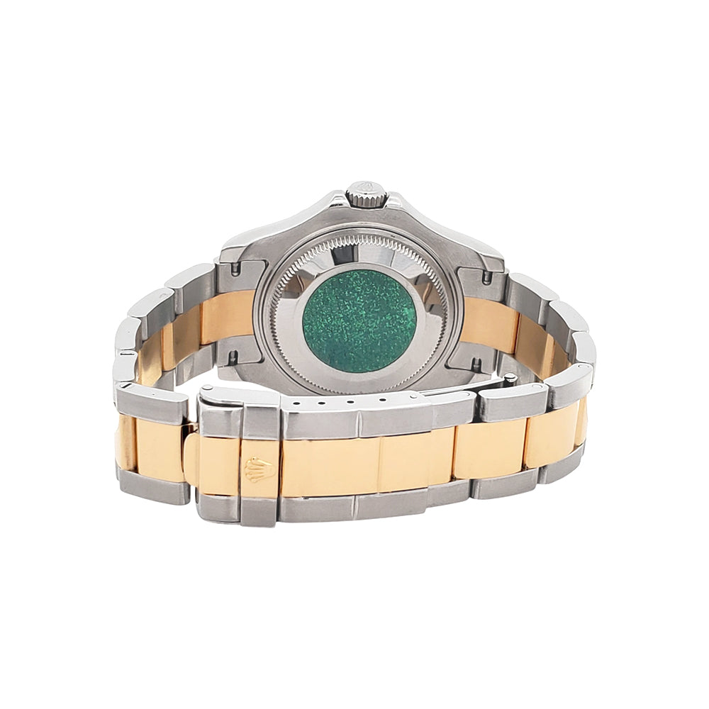 Rolex Yacht-Master Blue Dial Midsize 35mm Yellow Gold/Steel Watch 168623 Box Papers