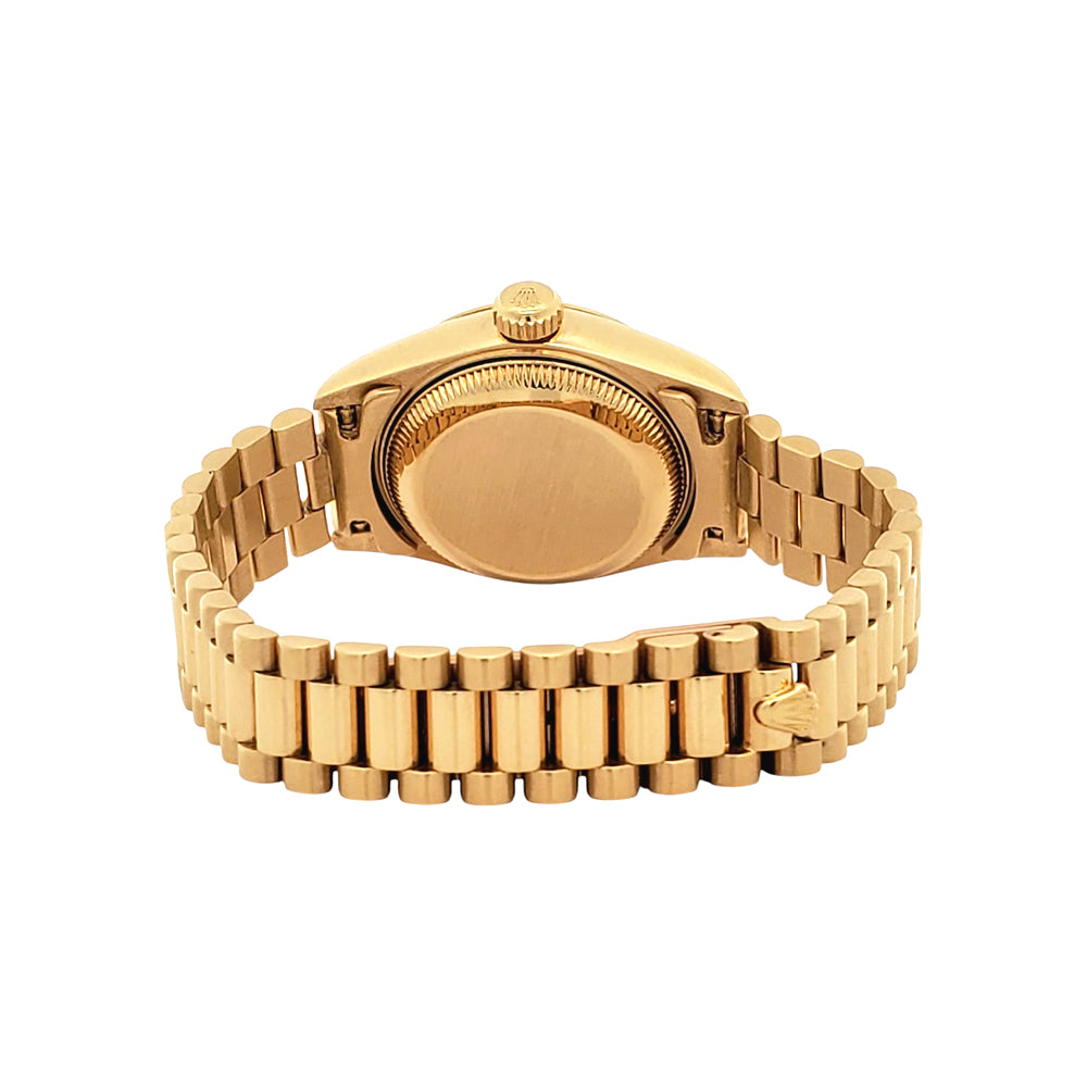 Rolex President Datejust 69178 Factory Black Diamond Dial Yellow Gold 26mm Watch Box Service Papers