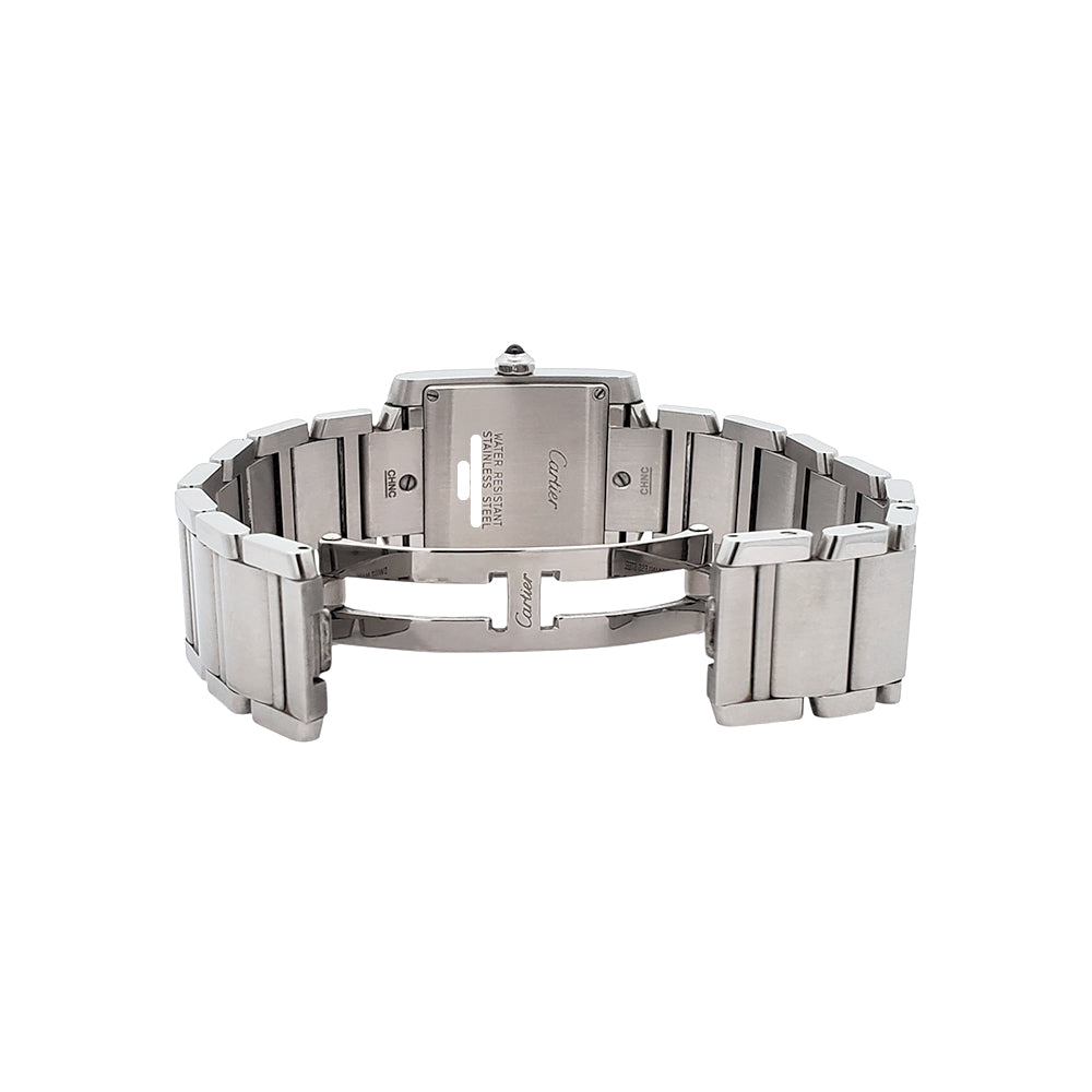 Cartier Tank Francaise 25mm White Roman Dial Stainless Steel Quartz Watch 2465 W51011Q3