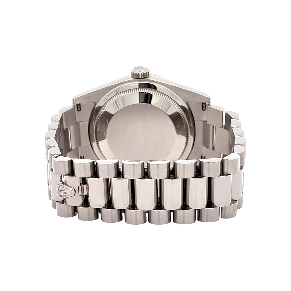 Certified Rolex President Day-Date 36mm 118239 Factory Silver Diamond Dial White Gold Watch Box Papers