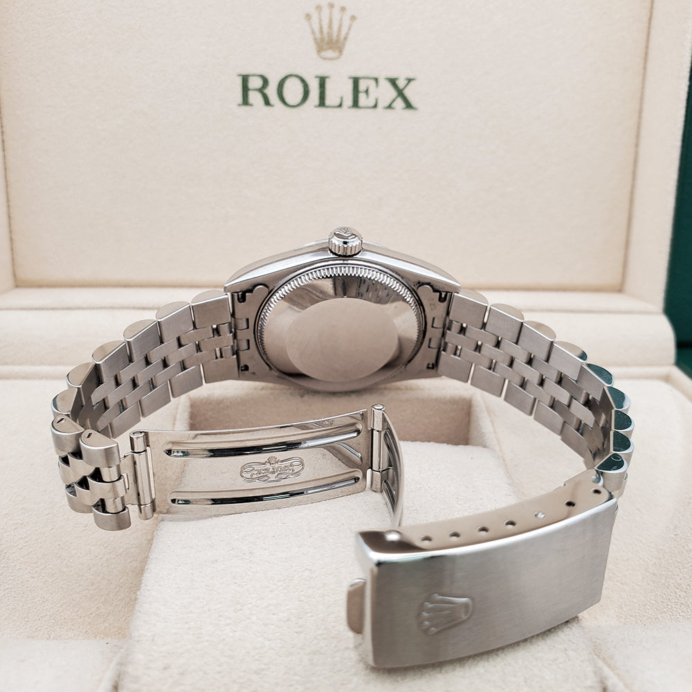 Rolex Datejust 31mm 78240 Silver Tapestry Dial Smooth Bezel Stainless Steel Watch Box Papers