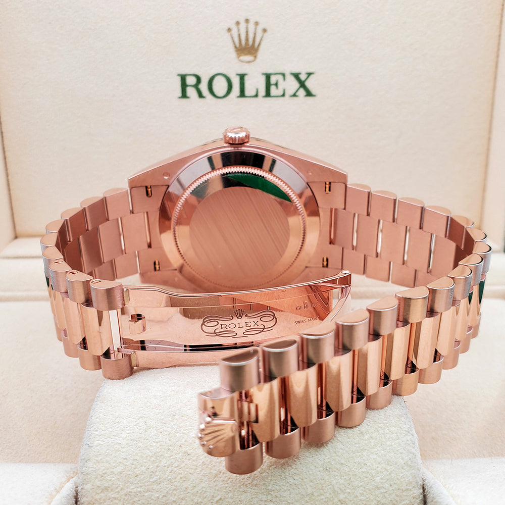 Unworn Rolex Day-Date 40mm 228235 Rose Gold White Roman Dial Watch 2022 Box Papers