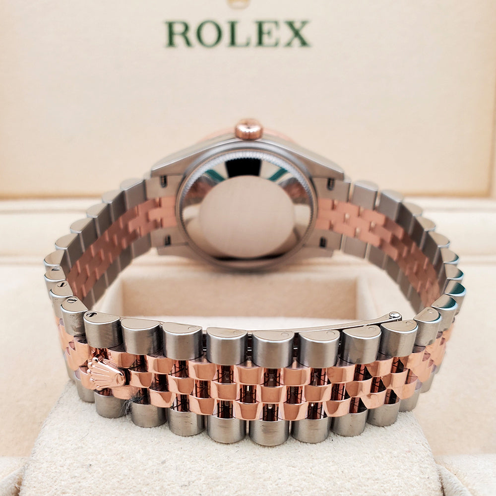 Rolex Datejust 31mm 278271 2-tone Rose Gold/Steel White Roman Jubilee Watch 0.95ct Diamond Bezel 2021 Box Papers