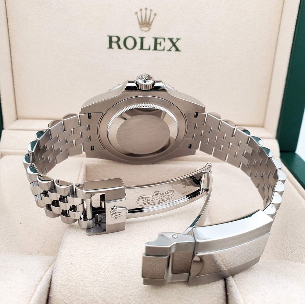 2023 Rolex GMT-Master II 40mm Batgirl Blue/Black Bezel Jubilee Steel Watch 126710BLNR Box Papers