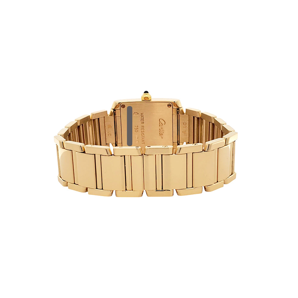 Cartier Tank Francaise Small 20mm 18K Yellow Gold White Roman Dial Ladies Watch 2385 W50002N2