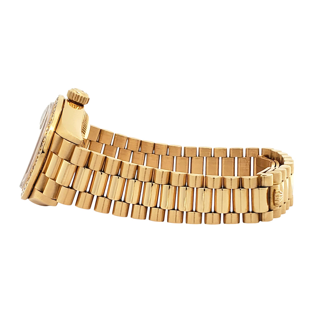 1995 Rolex President Datejust 69138 26mm Factory Champagne Diamond Dial/Bezel Yellow Gold Watch Papers