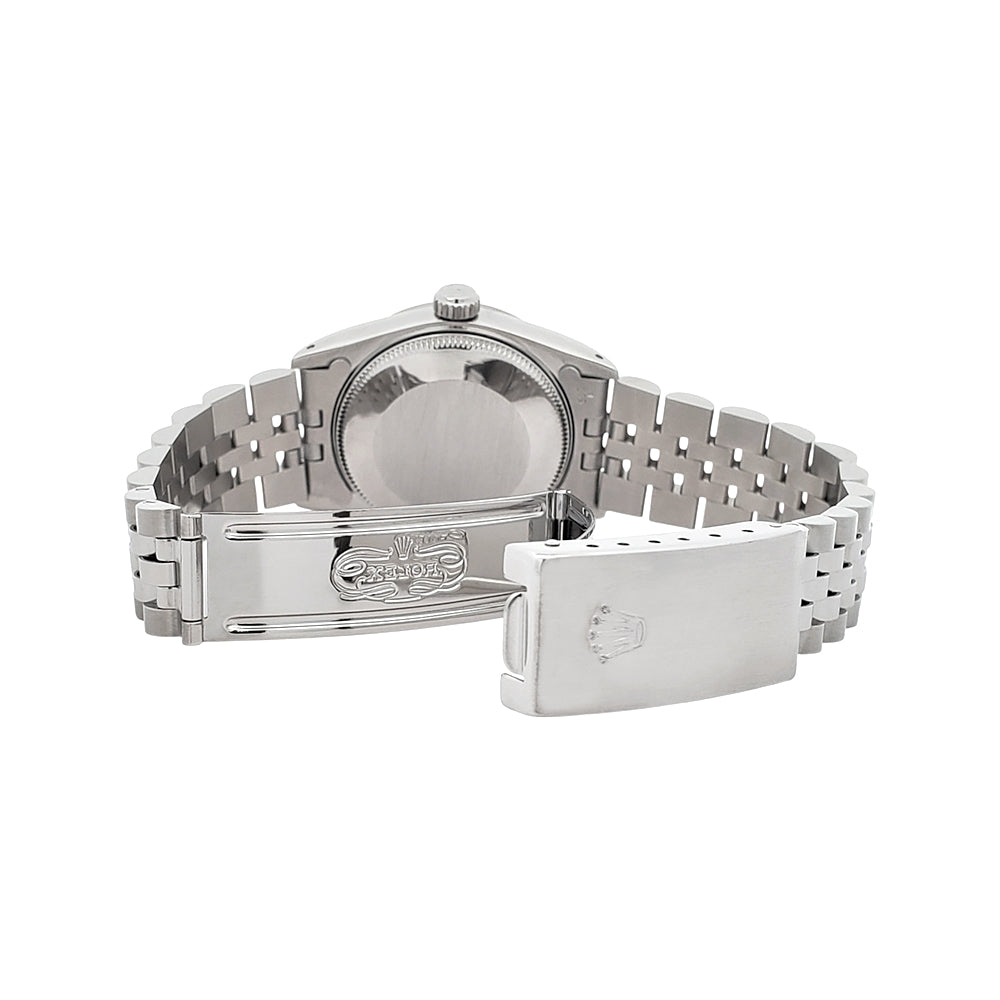 Rolex Datejust 31mm Factory Silver Diamond Dial White Gold Fluted Bezel Steel Jubilee Watch 68274