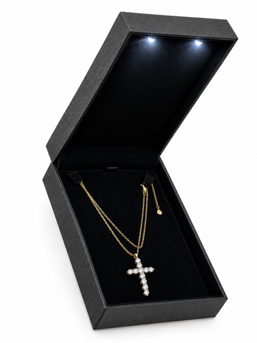 14k Yellow Gold 5.5CT VS G Lab Grown Cross Diamond Pendent Necklace