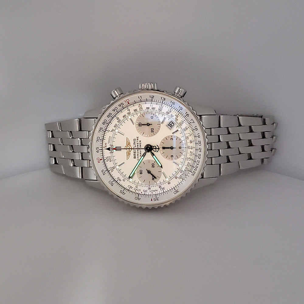 Breitling Navitimer Chronograph 42mm Silver Dial Automatic Steel Mens Watch A23322