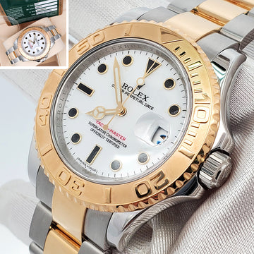 Rolex Yacht-Master 40mm White Dial 2-tone Yellow Gold/Steel Oyster 16623 Watch Box Papers