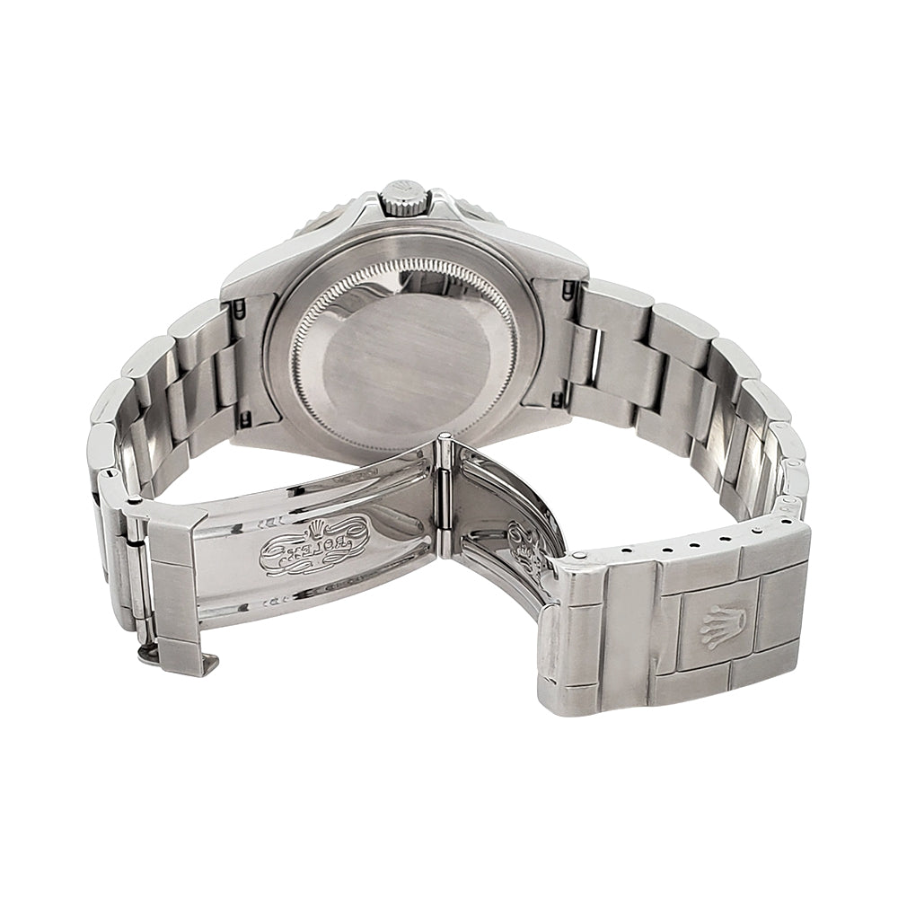 Rolex GMT-Master II 40mm Pepsi Bezel Rare Stick Dial Steel Watch 16710 Box/Service Papers