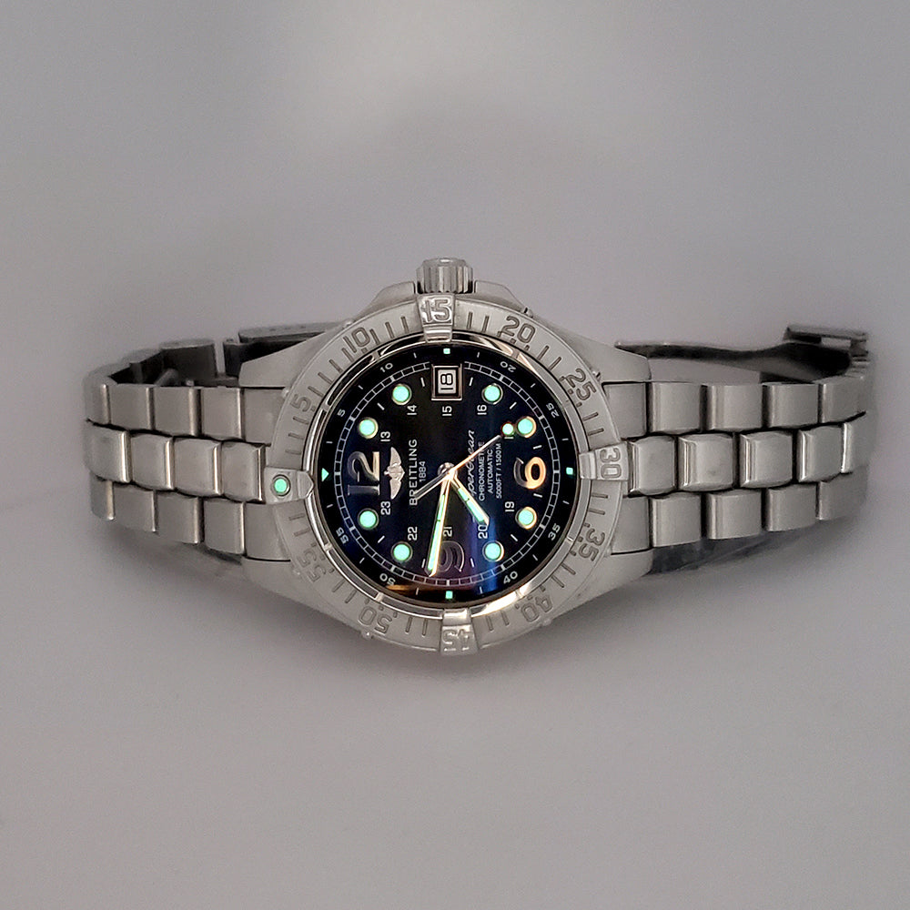 Breitling Superocean Steelfish 42mm Black Arabic Dial Steel Watch A17360 Papers